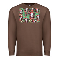 Chestnut baby cow floral aztec background Premium Sweatshirt - Jasminsmagicworld