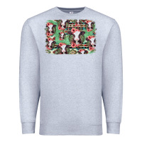 Heather Grey baby cow floral aztec background Premium Sweatshirt - Jasminsmagicworld