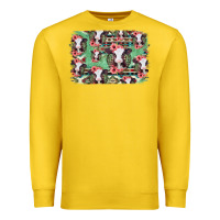 Lemon baby cow floral aztec background Premium Sweatshirt - Jasminsmagicworld