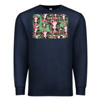 Navy baby cow floral aztec background Premium Sweatshirt - Jasminsmagicworld