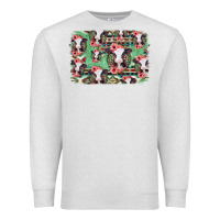 Oatmeal Heather baby cow floral aztec background Premium Sweatshirt - Jasminsmagicworld