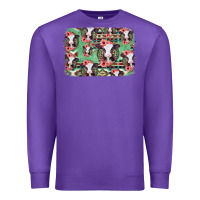 Purple baby cow floral aztec background Premium Sweatshirt - Jasminsmagicworld