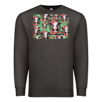 Smoke baby cow floral aztec background Premium Sweatshirt - Jasminsmagicworld
