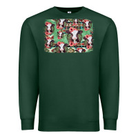 Sports Green baby cow floral aztec background Premium Sweatshirt - Jasminsmagicworld