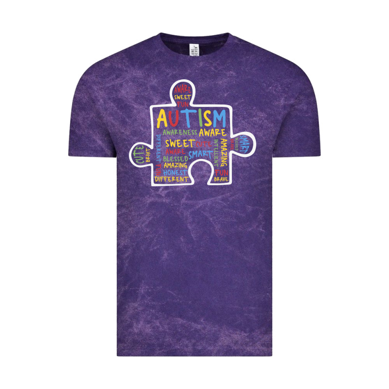 Autism Puzzle Piece Words Autistic Vintage Tee by CowhideDigitalArt | Teevron