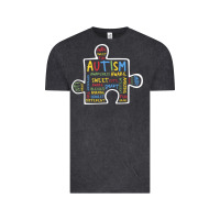 Vintage Black Autism Puzzle Piece Words Autistic Vintage Tee - CowhideDigitalArt