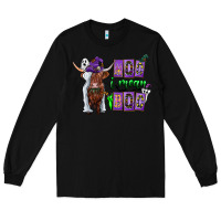 Black Moo I Mean Boo Long Sleeve Tee - CowhideDigitalArt