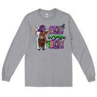 Heather Grey Moo I Mean Boo Long Sleeve Tee - CowhideDigitalArt