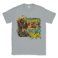 Heather Grey Blame It All On My Boots Classic Tee - FaDigitalArtStudio