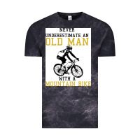 Cloud Black Never Underestimate An Old Man With A Mountain Bike Vintage Tee - Bettercallsaul