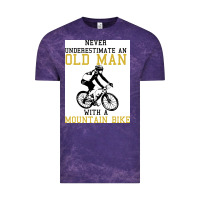 Cloud Purple Never Underestimate An Old Man With A Mountain Bike Vintage Tee - Bettercallsaul