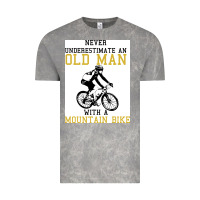Cloud Rock Never Underestimate An Old Man With A Mountain Bike Vintage Tee - Bettercallsaul