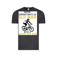Vintage Black Never Underestimate An Old Man With A Mountain Bike Vintage Tee - Bettercallsaul