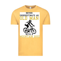 Vintage Mustard Never Underestimate An Old Man With A Mountain Bike Vintage Tee - Bettercallsaul