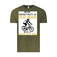 Never Underestimate An Old Man With A Mountain Bike Vintage Tee | Teevron