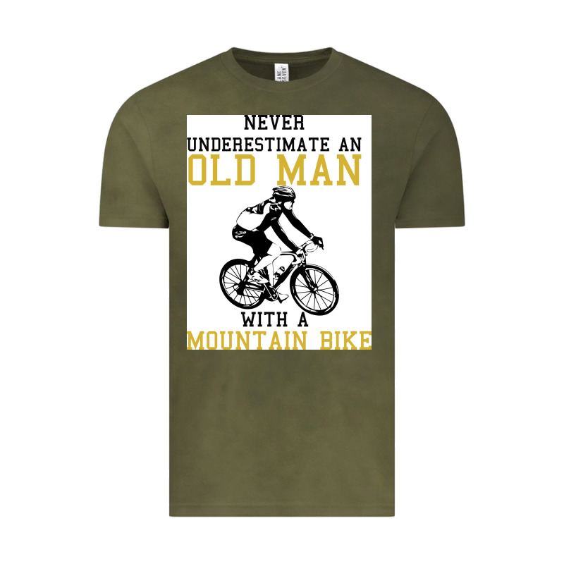 Never Underestimate An Old Man With A Mountain Bike Vintage Tee by Bettercallsaul | Teevron