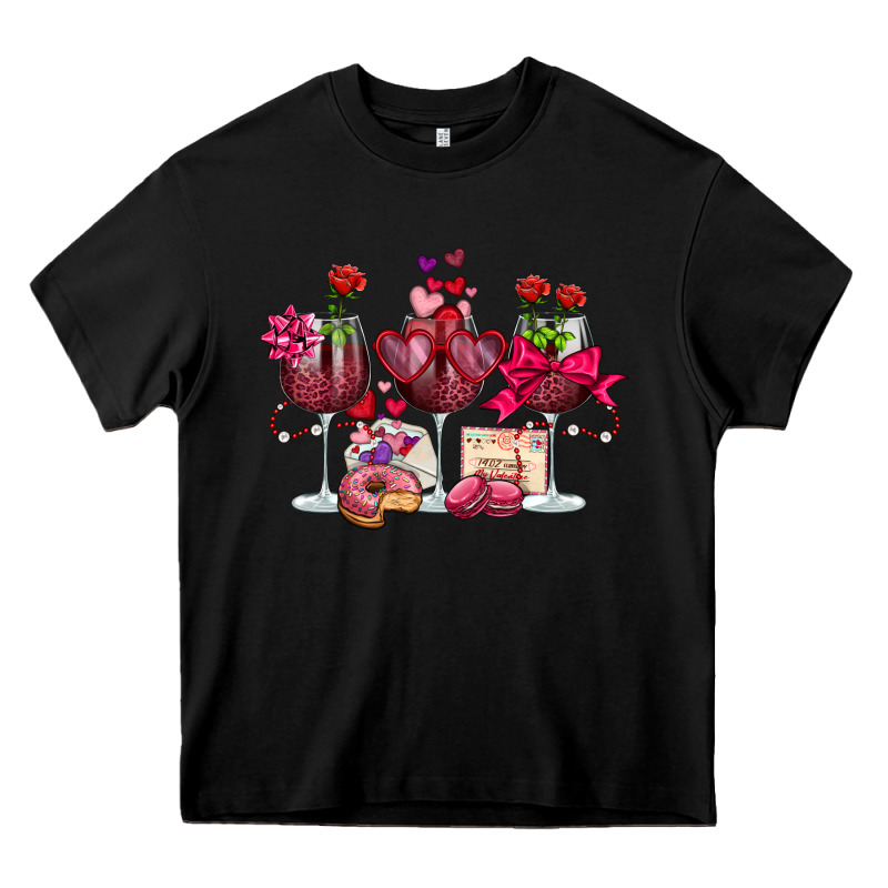 Valentine's Day Wine Glasses Heavy Core Tee by OliviaCreatesArt | Teevron