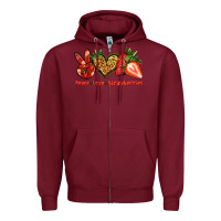 Peace Love Strawberries Zipper Hoodie | Teevron