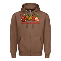 Chestnut peace love strawberries Zipper Hoodie - Jasminsmagicworld