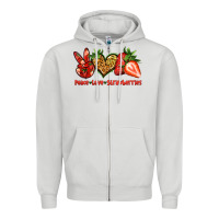 Dove Grey peace love strawberries Zipper Hoodie - Jasminsmagicworld