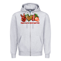 Heather Grey peace love strawberries Zipper Hoodie - Jasminsmagicworld