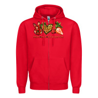 Red peace love strawberries Zipper Hoodie - Jasminsmagicworld