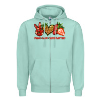 Seafoam peace love strawberries Zipper Hoodie - Jasminsmagicworld