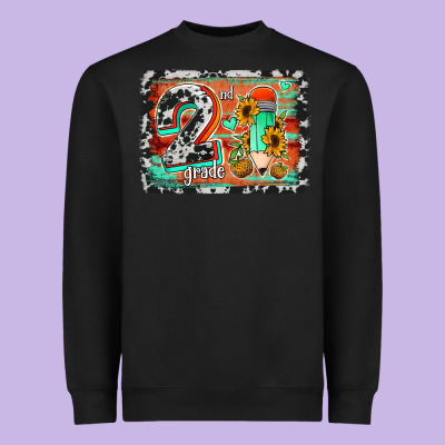Western Back To School 2nd Grade 2 Heavyweight Sweatshirt Designed By Jasminsmagicworld