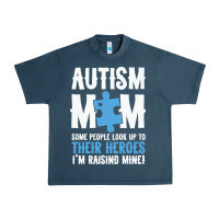 Midnight Navy lil autism mom Urban Heavy Tee - CowhideDigitalArt