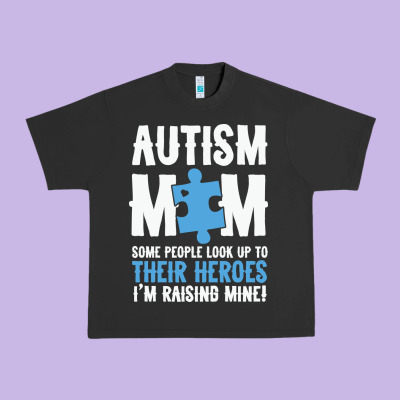 Lil Autism Mom Urban Heavy Tee Designed By Cowhidedigitalart