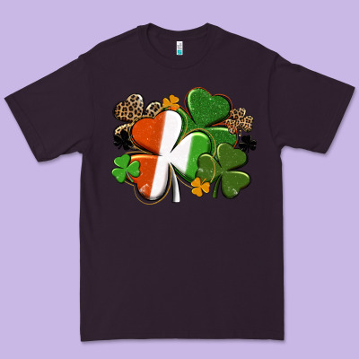 Irish Flag Shamrock St. Patricks Day Premium Tee Designed By Fadigitalartstudio