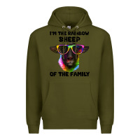 Army Green i'm the rainbow sheep of the family suffolk sheep Premium Hoodie - Artiststas