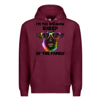 Burgundy i'm the rainbow sheep of the family suffolk sheep Premium Hoodie - Artiststas