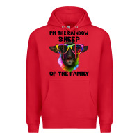 Red i'm the rainbow sheep of the family suffolk sheep Premium Hoodie - Artiststas