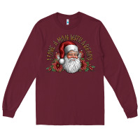 Burgundy i love a man with a bearo Long Sleeve Tee - CowhideDigitalArt