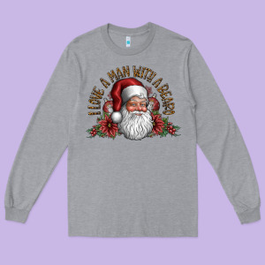I Love A Man With A Bearo Long Sleeve Tee Designed By Cowhidedigitalart