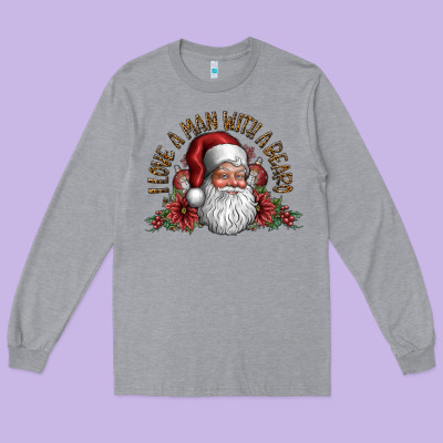 I Love A Man With A Bearo Long Sleeve Tee Designed By Cowhidedigitalart