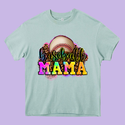 Baseball Mama Heavy Core Tee Designed By Oliviacreatesart