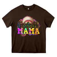 Chocolate Brown baseball mama Heavy Core Tee - OliviaCreatesArt