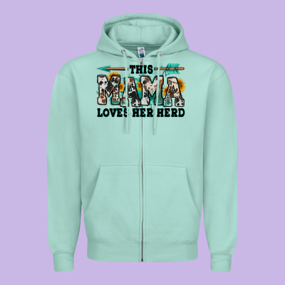 This Mama Loves Her Herd Goats Zipper Hoodie Designed By Jasminsmagicworld