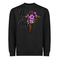 Black he is risen matthew 28 6 Heavyweight Sweatshirt - Jasminsmagicworld