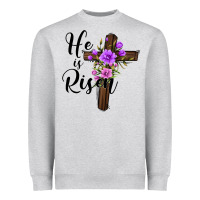Heather Grey he is risen matthew 28 6 Heavyweight Sweatshirt - Jasminsmagicworld