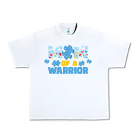 White LIL Autism Mom Urban Heavy Tee - CowhideDigitalArt