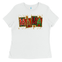 White mama christmas Ladies Tee - FaDigitalArtStudio