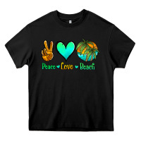 Black peace love beach Heavy Core Tee - Jasminsmagicworld