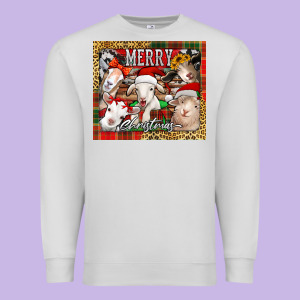 Merry Christmas Goats Tumbler Premium Sweatshirt Designed By Jasminsmagicworld