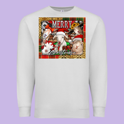 Merry Christmas Goats Tumbler Premium Sweatshirt Designed By Jasminsmagicworld