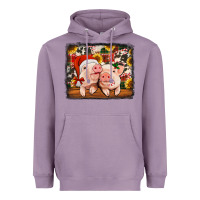 Lavender christmas pigs Heavyweight Hoodie - Jasminsmagicworld