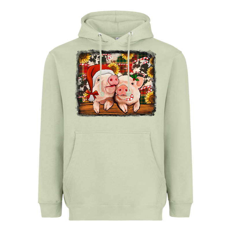 Christmas Pigs Heavyweight Hoodie by Jasminsmagicworld | Teevron