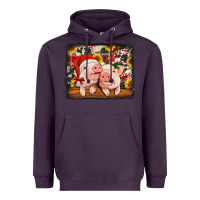 Plum christmas pigs Heavyweight Hoodie - Jasminsmagicworld